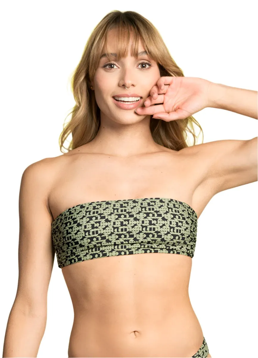 Maaji Smiley Circuit Bandee Strapless Bandeau Bikini Top Maaji