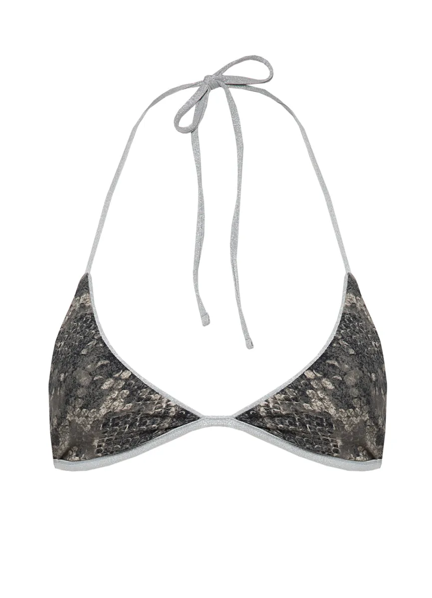 Maaji Smokey Silver Balminess Fixed Triangle Bikini Top Maaji