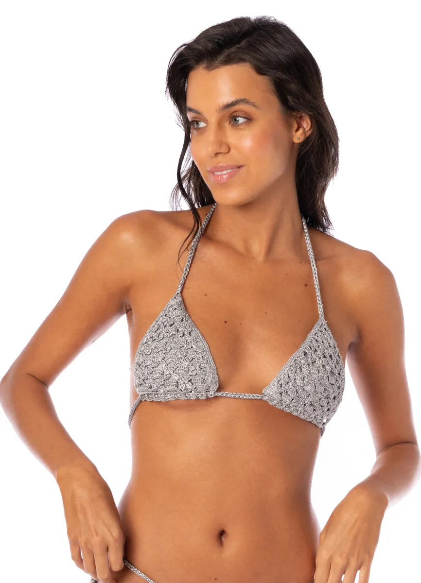 Maaji Sparkle Mesh Balms Sliding Triangle Bikini Top Maaji
