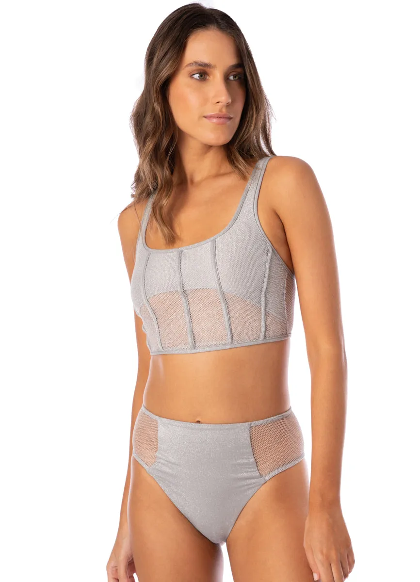 Maaji Sparkle Mesh Hecate Swim Crop Top Bikini Top Maaji