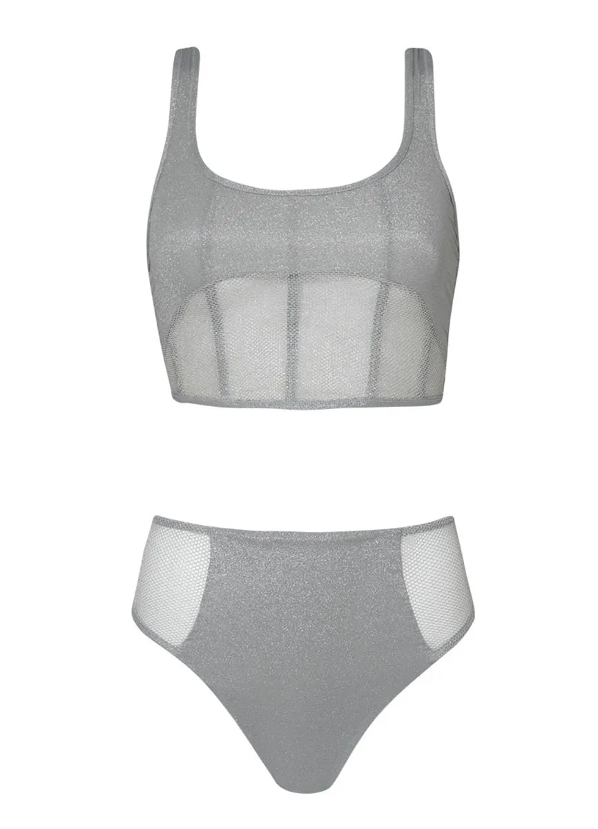 Maaji Sparkle Mesh Hecate Swim Crop Top Bikini Top Maaji