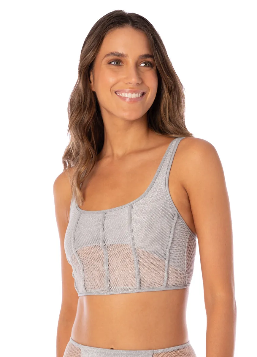 Maaji Sparkle Mesh Hecate Swim Crop Top Bikini Top Maaji