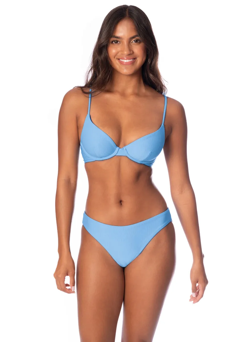 Maaji Stone Blue Sublimity Regular Rise Classic Bikini Bottom Maaji