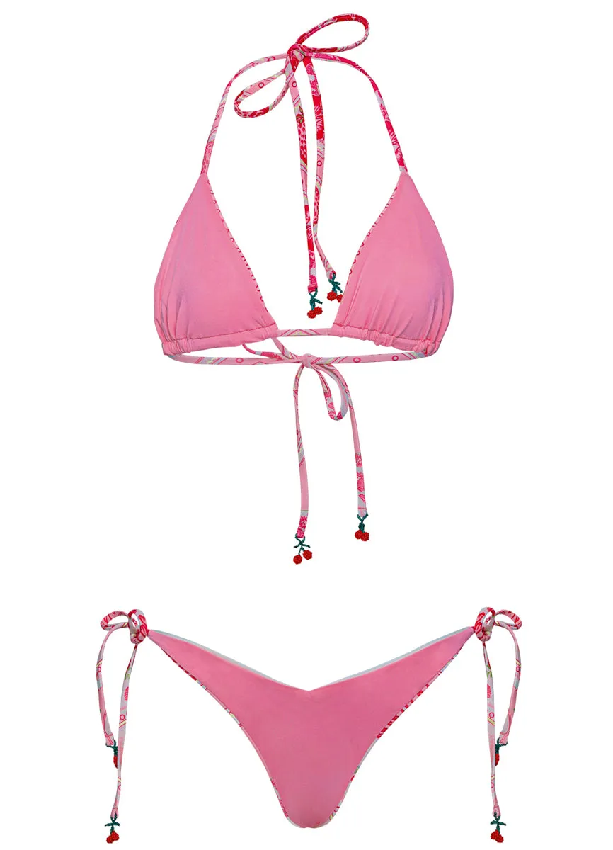 Maaji Strawberry Palm Balmy  Sliding Triangle Bikini Top Maaji