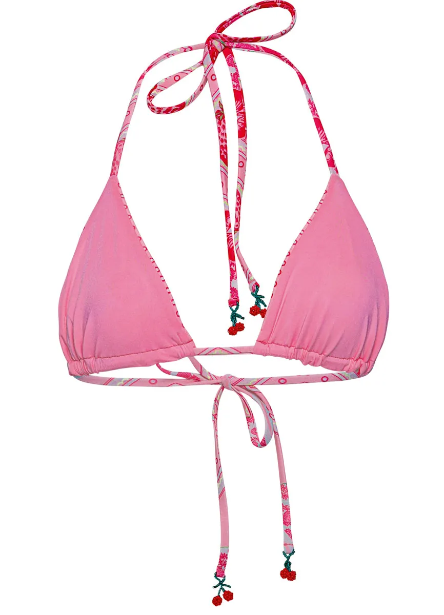 Maaji Strawberry Palm Balmy  Sliding Triangle Bikini Top Maaji