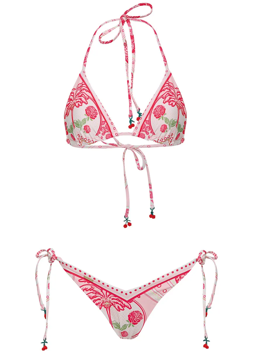 Maaji Strawberry Palm Balmy  Sliding Triangle Bikini Top Maaji