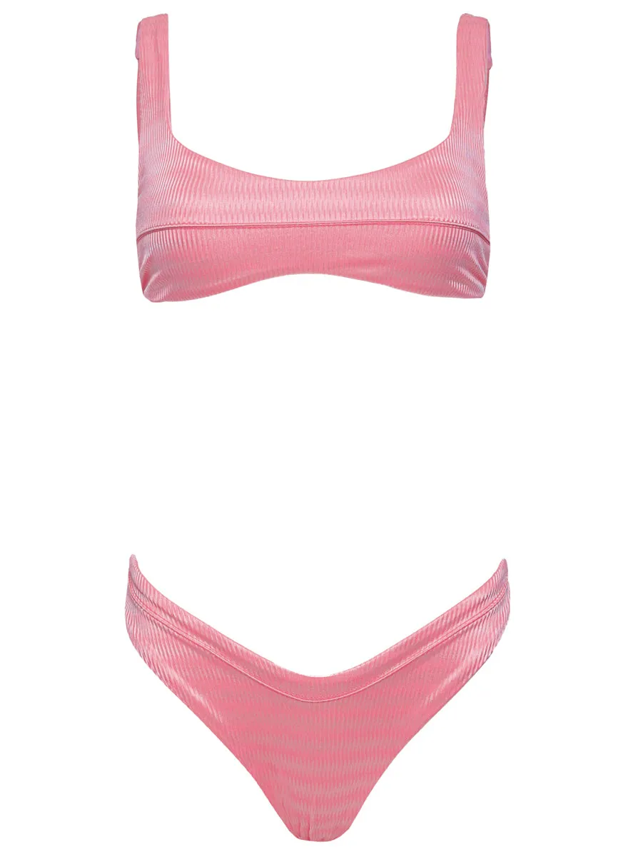 Maaji Strawberry Pink Lilium  Classic Bralette Bikini Top Maaji