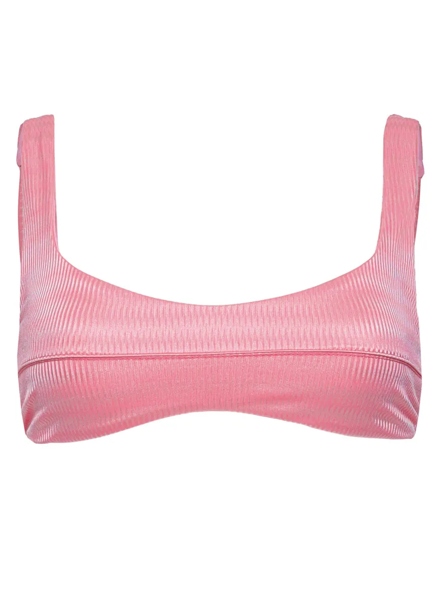 Maaji Strawberry Pink Lilium  Classic Bralette Bikini Top Maaji