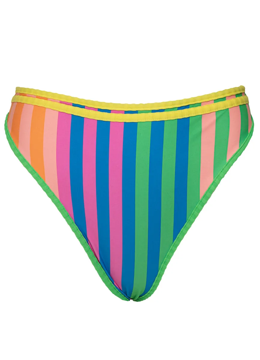 Maaji Striped Mule Elite High Rise Classic Bikini Bottom Maaji