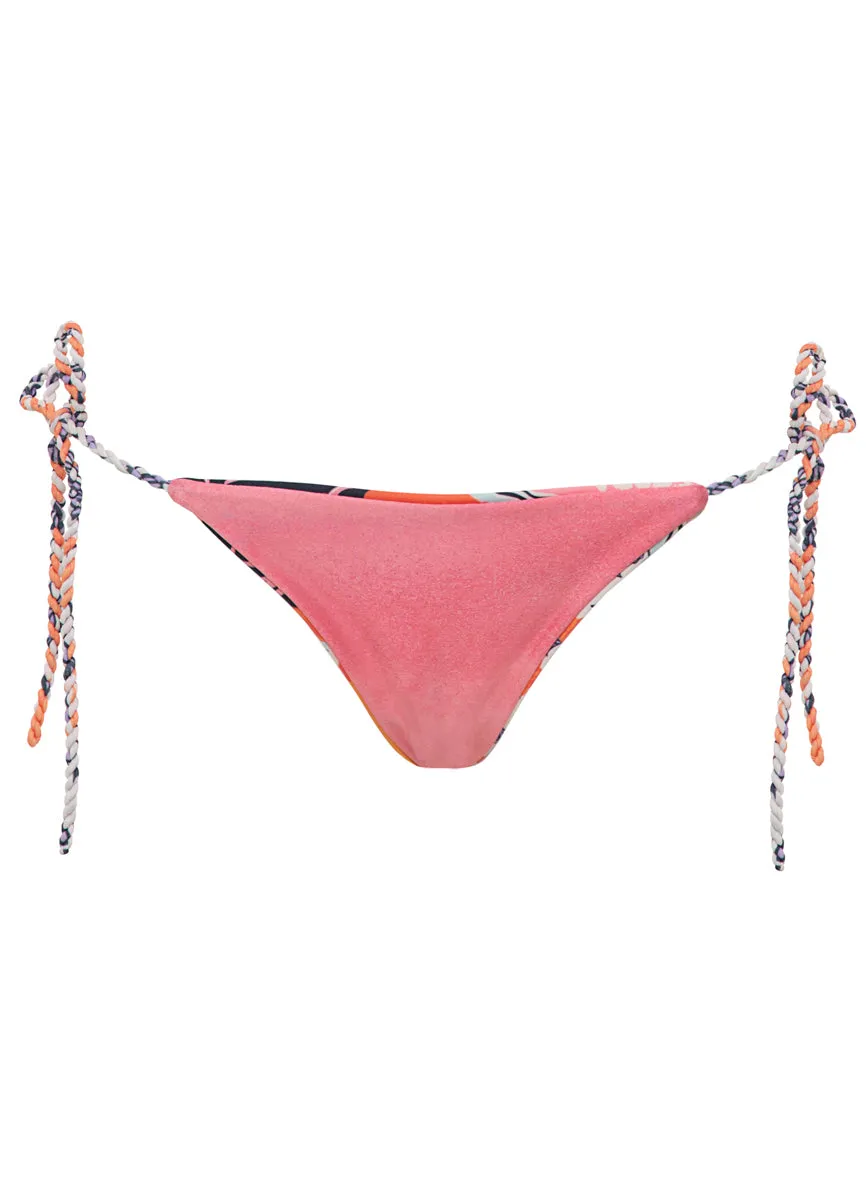 Maaji Sundance Pink Sunning Low Rise Tie Side Bikini Bottom Maaji