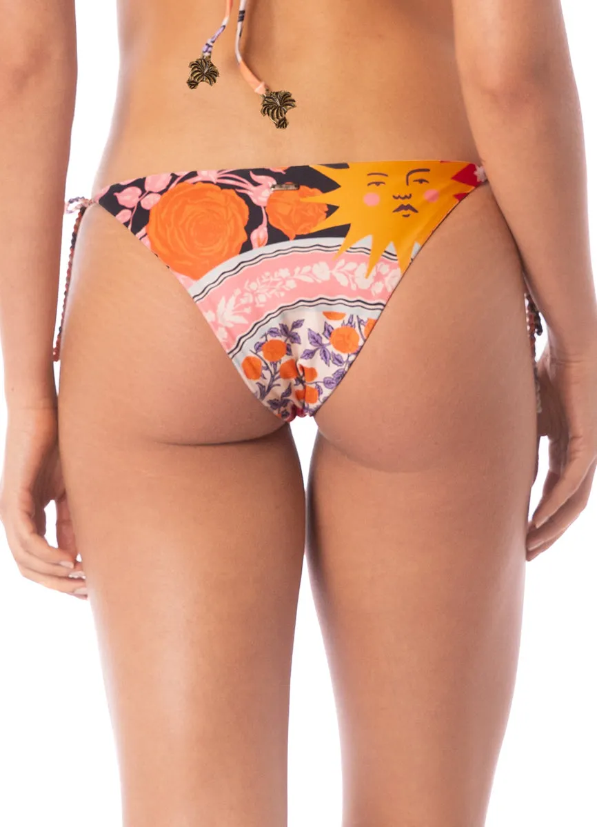 Maaji Sundance Pink Sunning Low Rise Tie Side Bikini Bottom Maaji