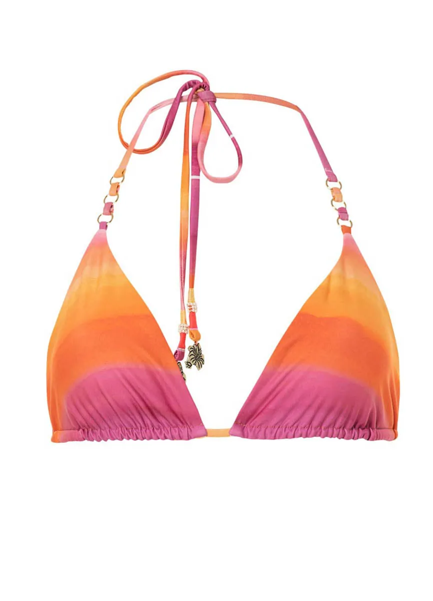 Maaji Sunrise Dye Balmy Rings Sliding Triangle Bikini Top Maaji