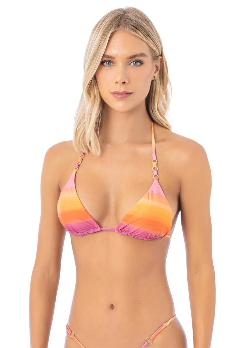 Maaji Sunrise Dye Balmy Rings Sliding Triangle Bikini Top Maaji
