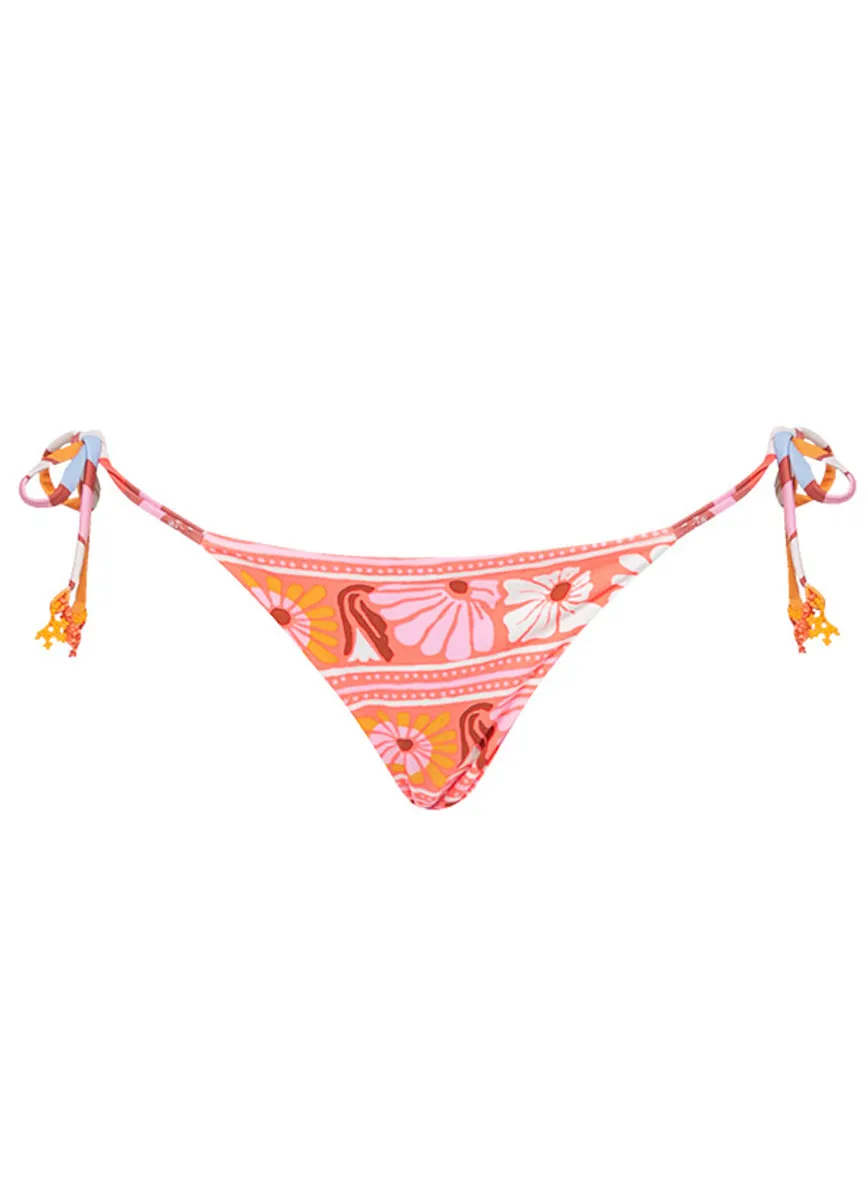 Maaji Swizzle Blossom Sunning Low Rise Tie Side Bikini Bottom Maaji