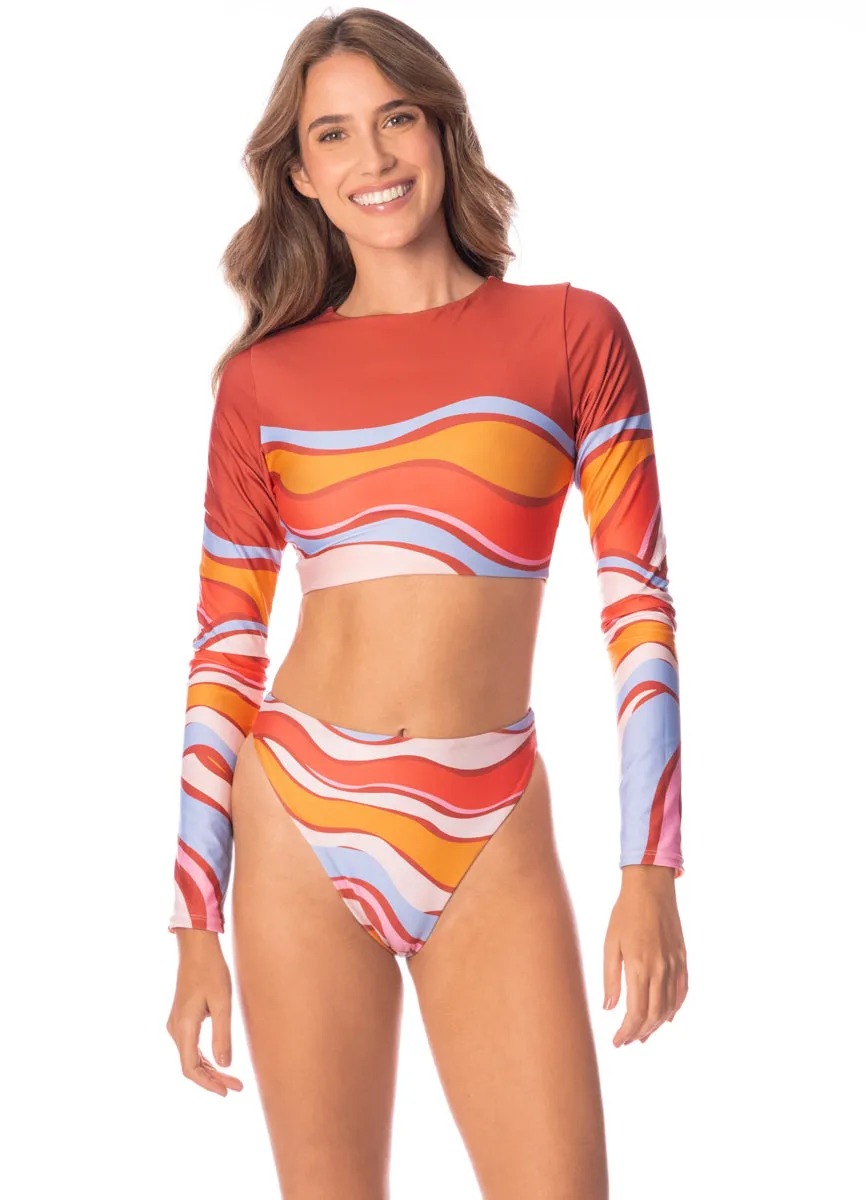 Maaji Swizzle Blossom Yuki High Rise Thin Side Bikini Bottom Maaji