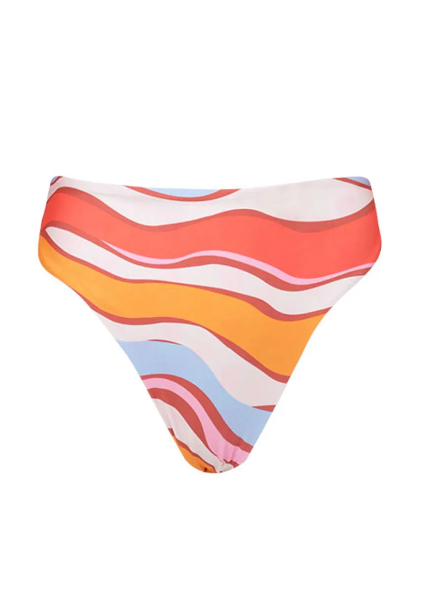 Maaji Swizzle Blossom Yuki High Rise Thin Side Bikini Bottom Maaji