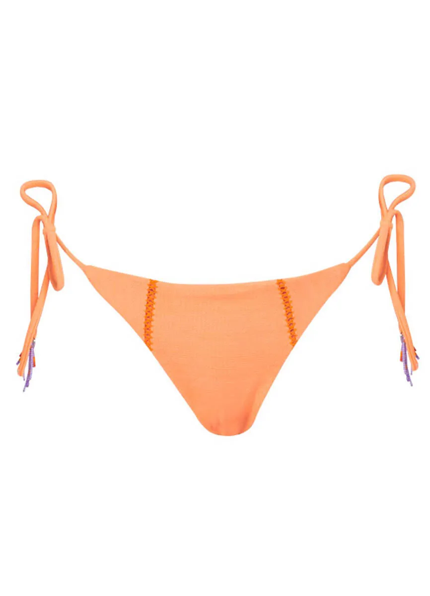 Maaji Vibrant Apricot Sunniest Low Rise Tie Side Bikini Bottom Maaji