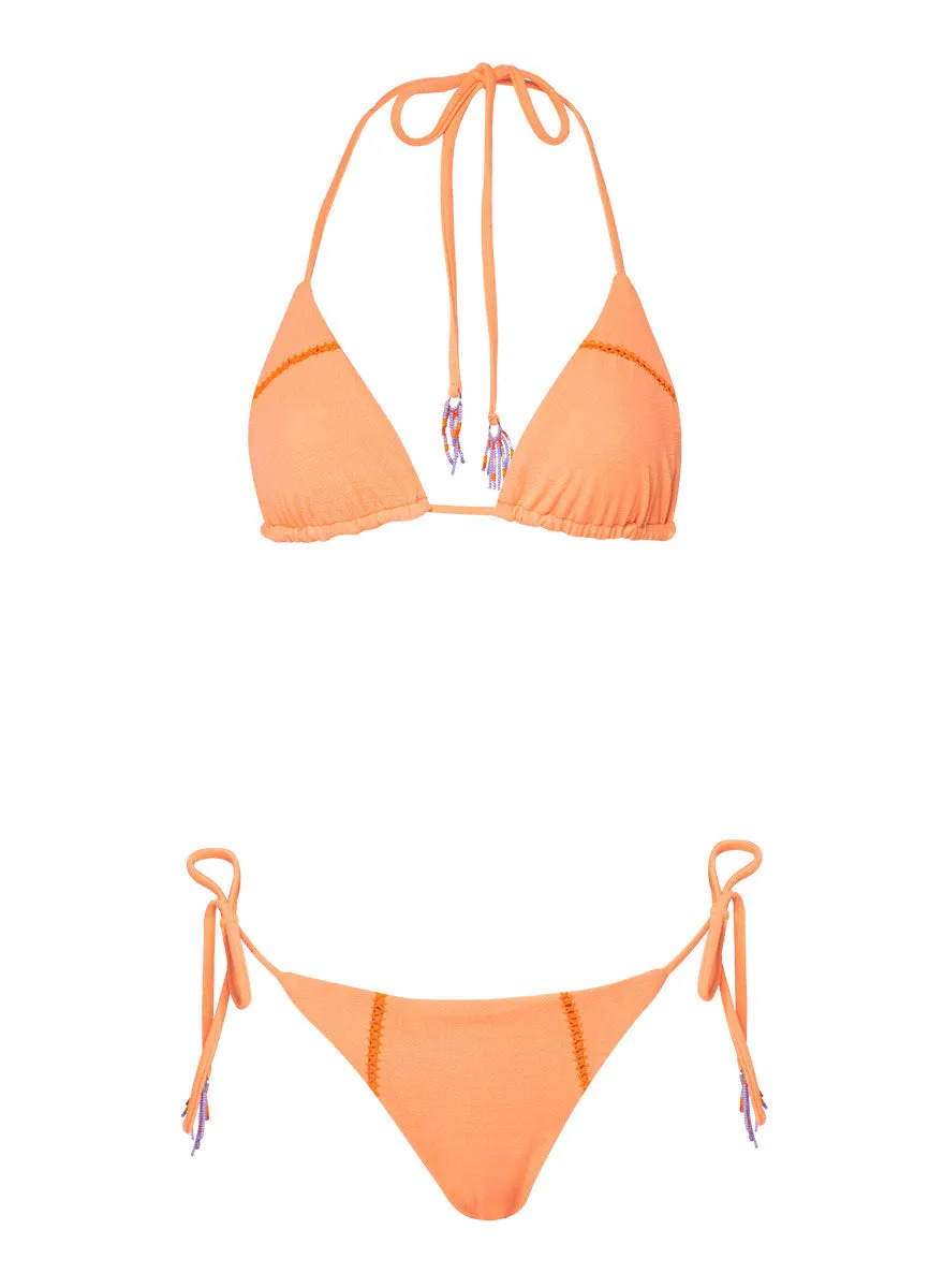 Maaji Vibrant Apricot Sunniest Low Rise Tie Side Bikini Bottom Maaji