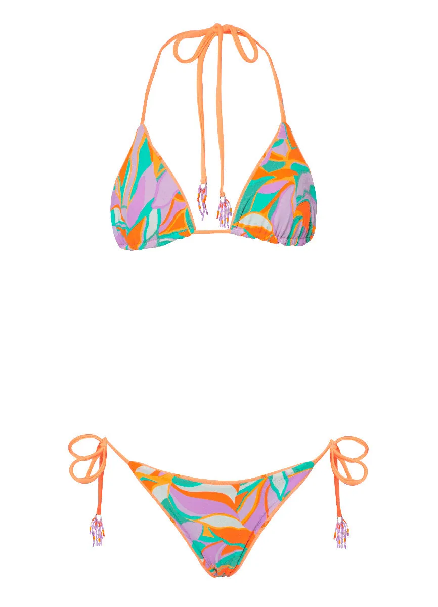 Maaji Vibrant Apricot Sunniest Low Rise Tie Side Bikini Bottom Maaji