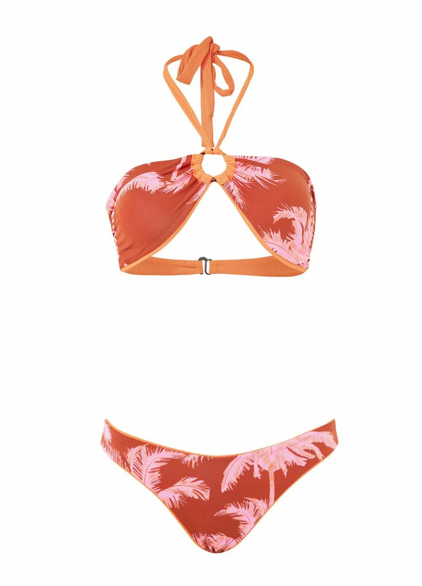 Maaji Vibrant Orange Jill Ring Bandeau Bikini Top Maaji