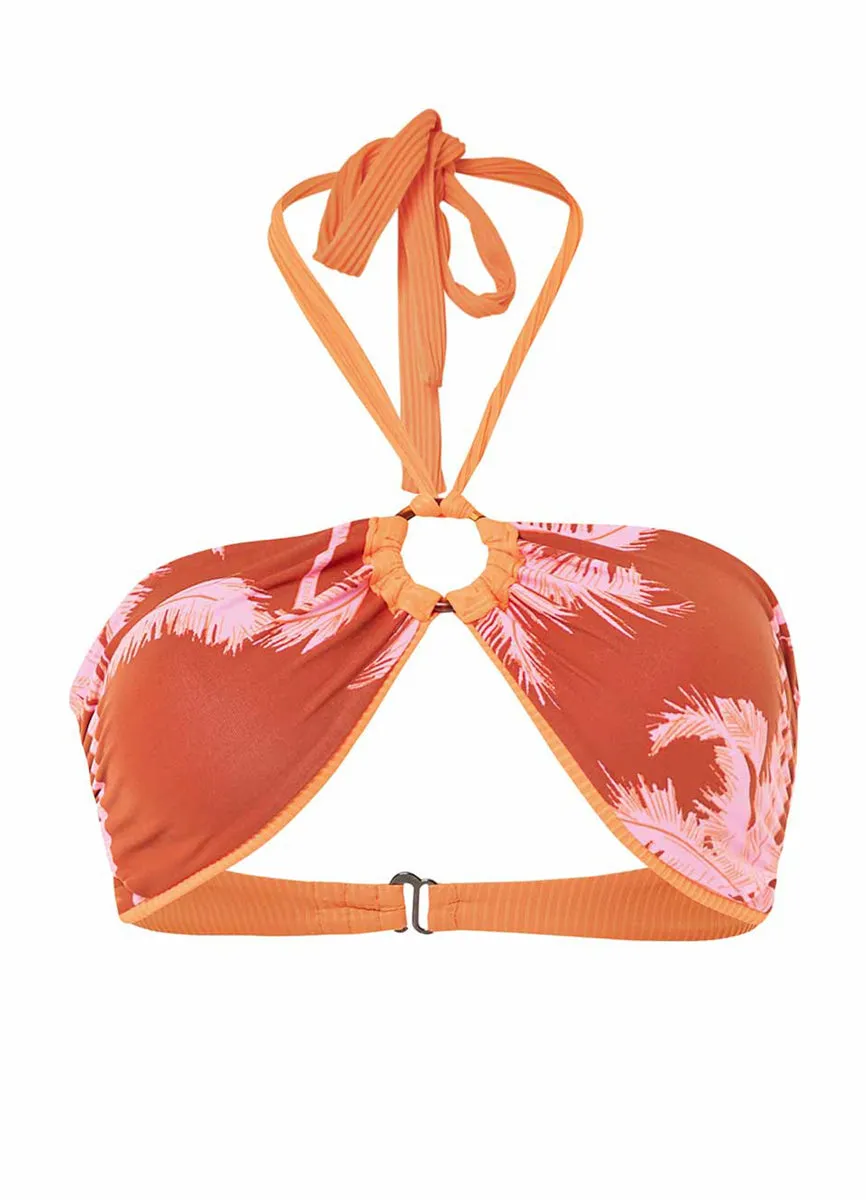 Maaji Vibrant Orange Jill Ring Bandeau Bikini Top Maaji