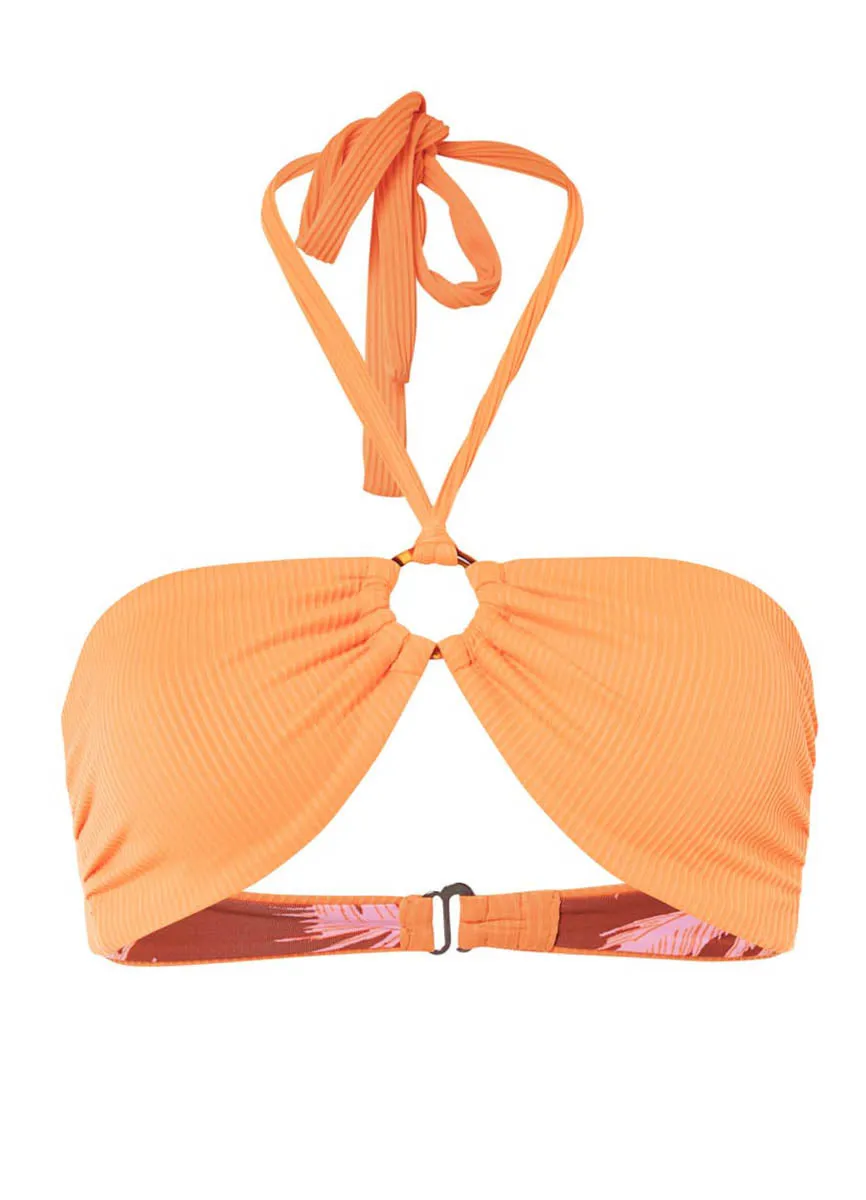Maaji Vibrant Orange Jill Ring Bandeau Bikini Top Maaji