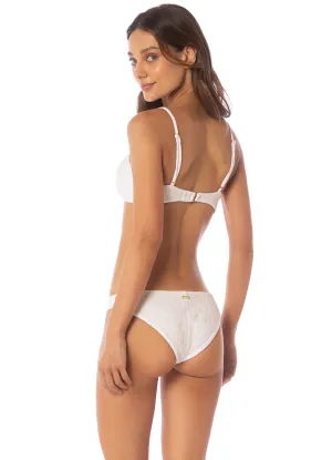 Maaji White Whisper Iconic  Low Rise Thin Side Bikini Bottom Maaji