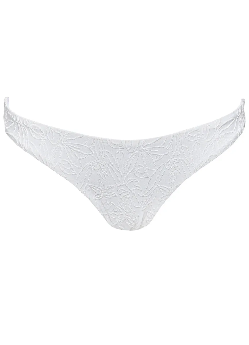 Maaji White Whisper Iconic  Low Rise Thin Side Bikini Bottom Maaji