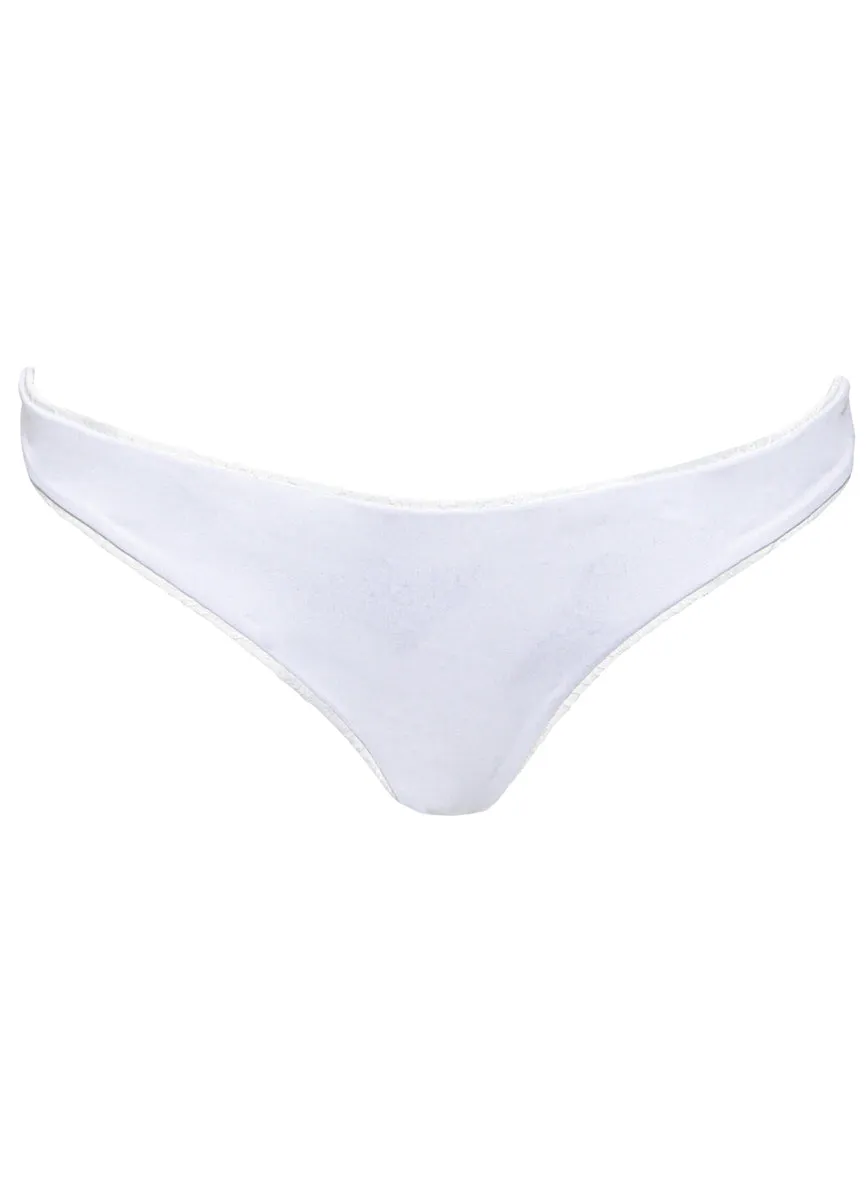 Maaji White Whisper Iconic  Low Rise Thin Side Bikini Bottom Maaji