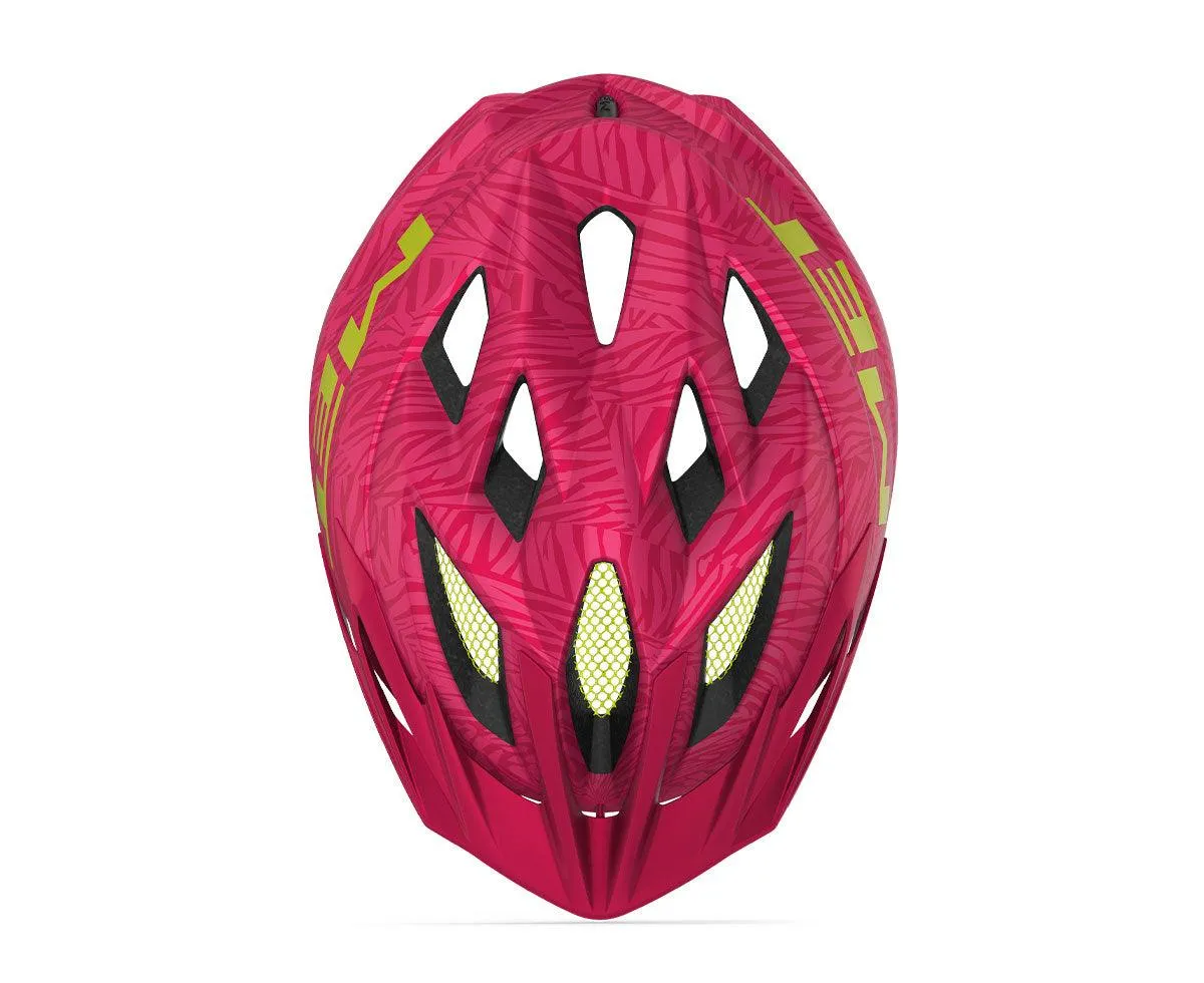 MET Crackerjack Kids Cycling Helmet (Pink/Texture Green/Matt)