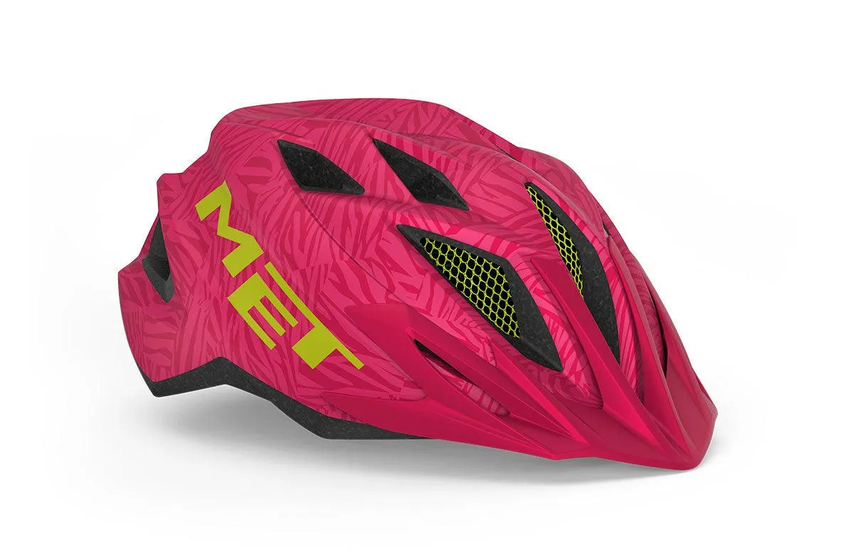 MET Crackerjack Kids Cycling Helmet (Pink/Texture Green/Matt)