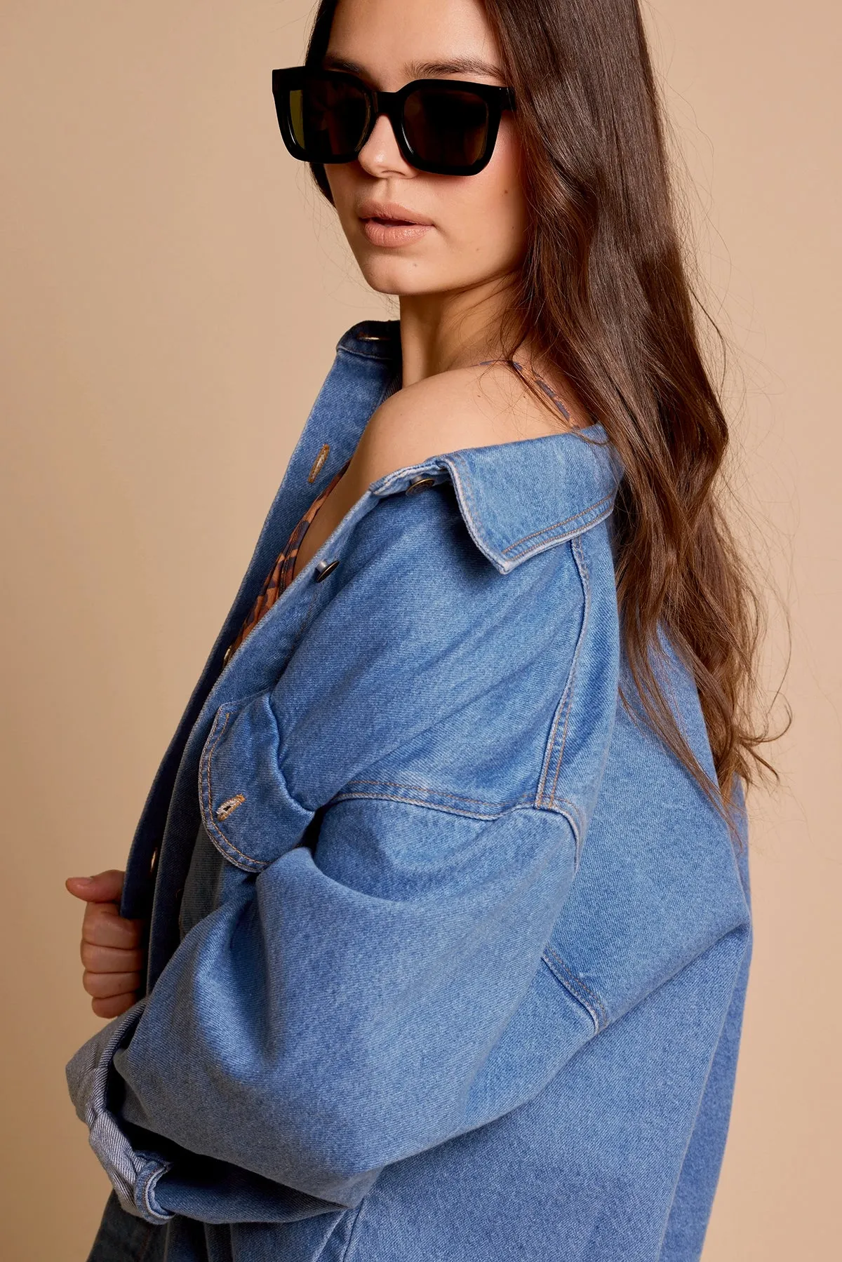 Rhythm Oversized Denim Shacket June Swimwear