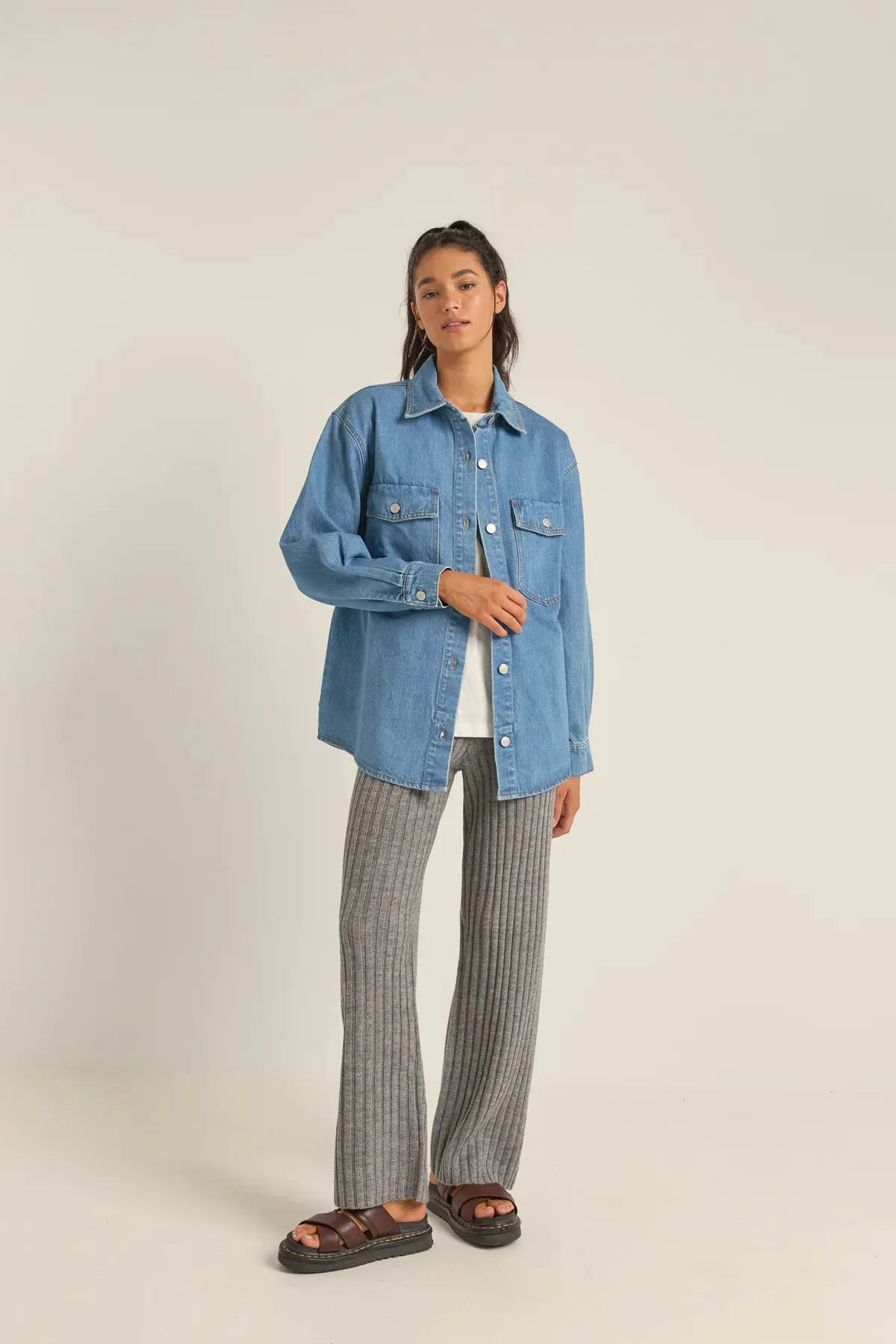 Rhythm Oversized Denim Shacket June Swimwear