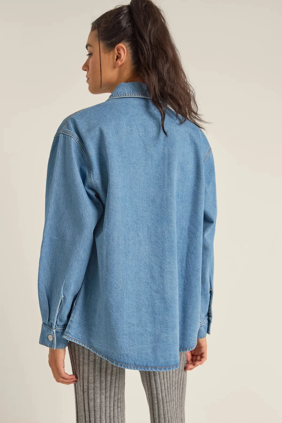Rhythm Oversized Denim Shacket June Swimwear