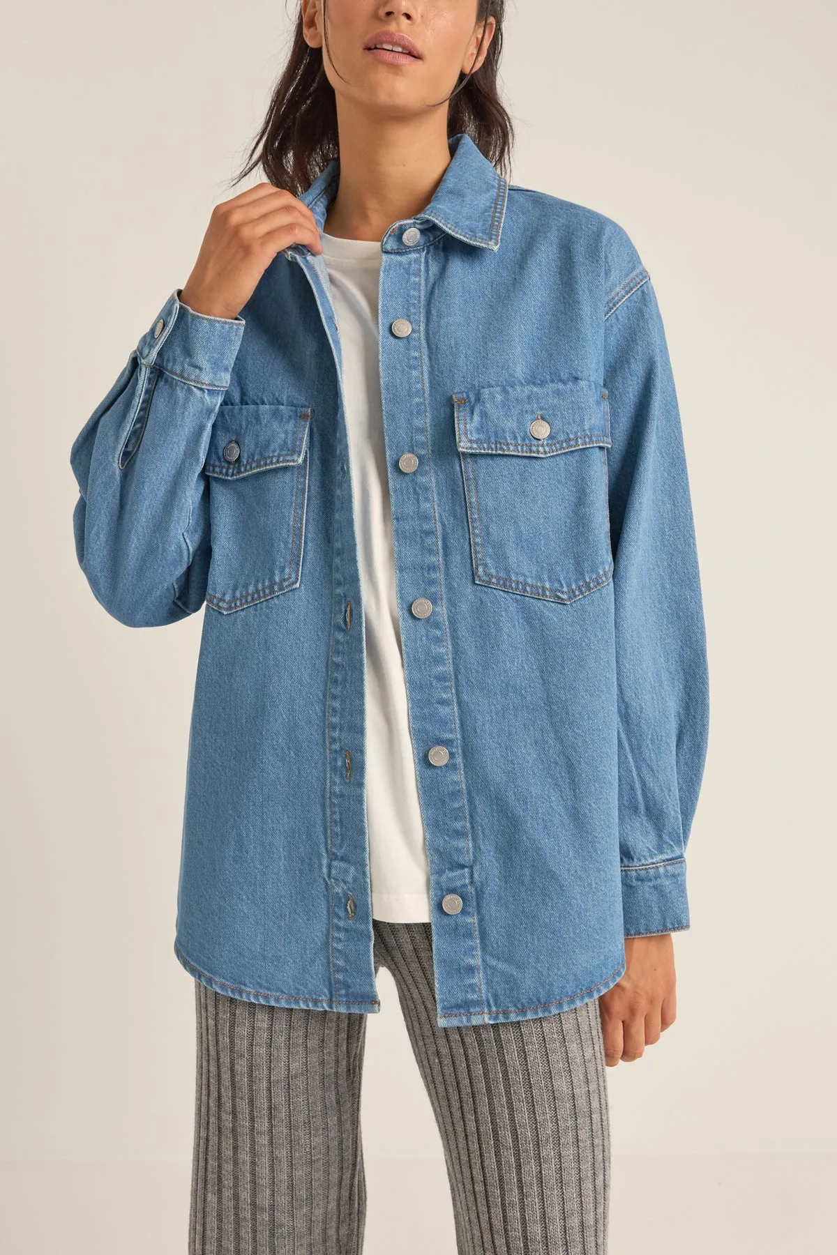Rhythm Oversized Denim Shacket June Swimwear