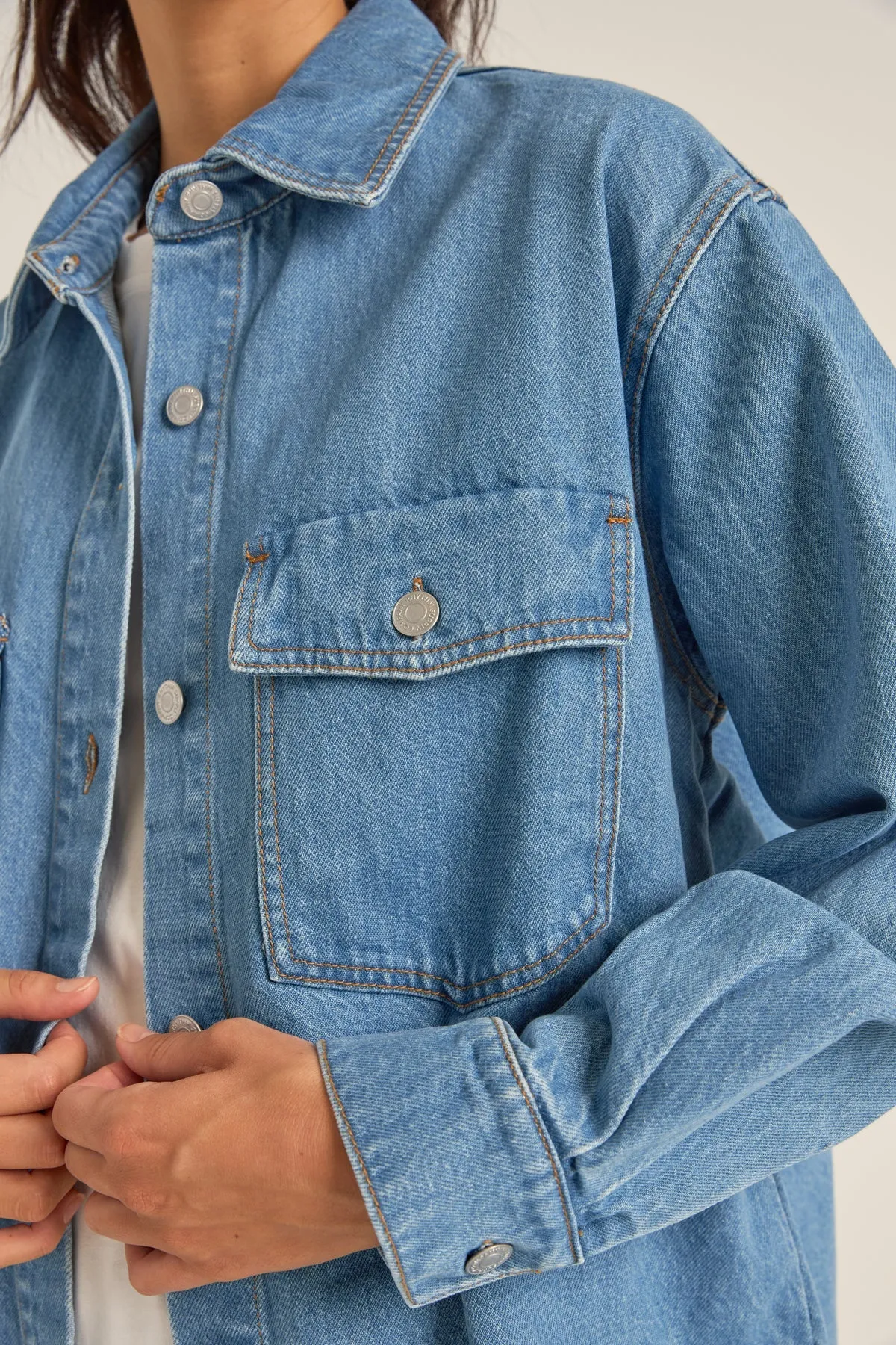 Rhythm Oversized Denim Shacket June Swimwear