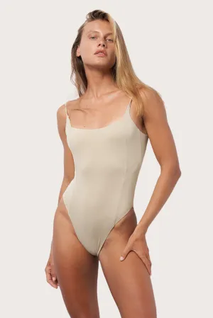 Square Neck One Piece - Shimmer Toast Swim