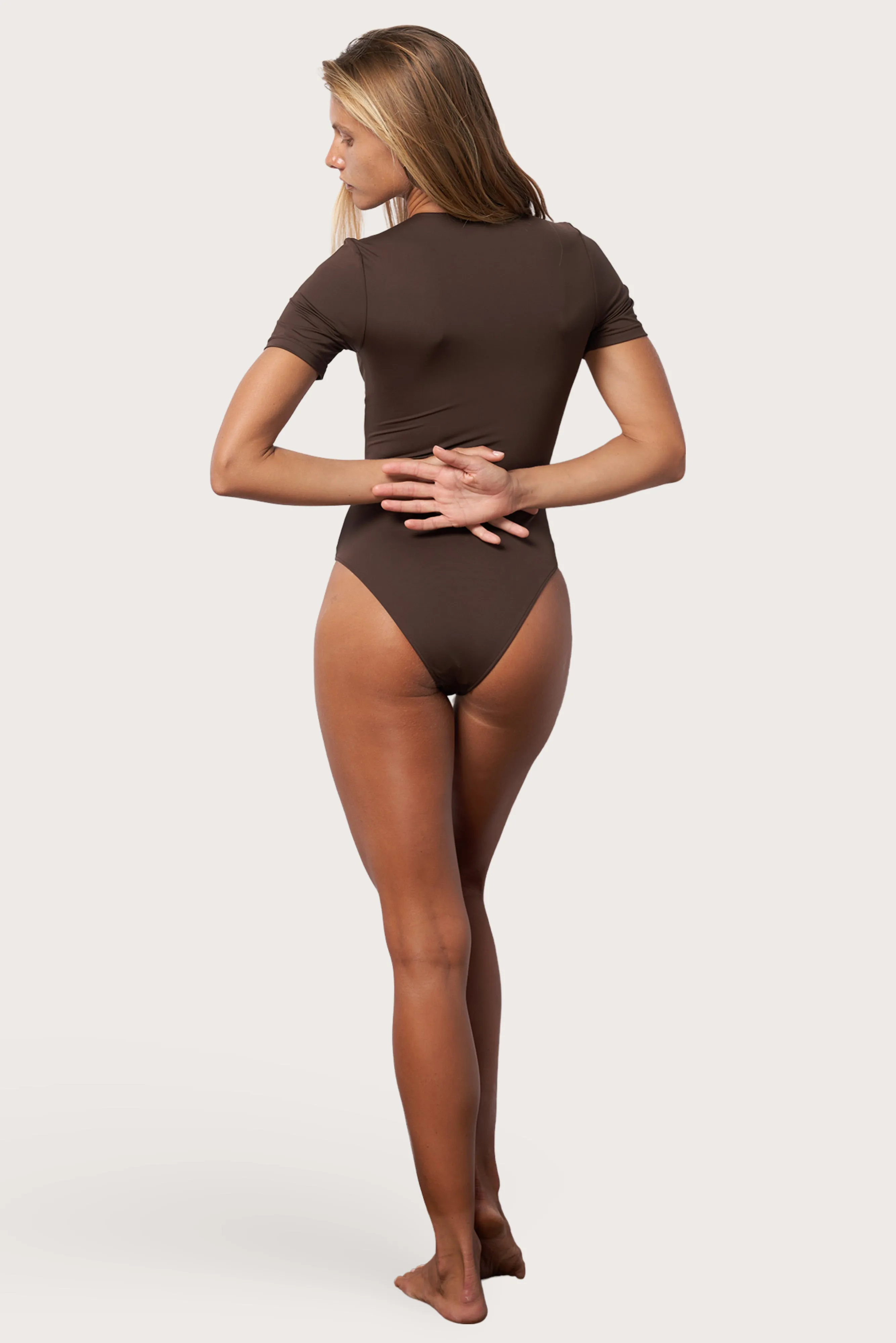 Surf Suit One Piece Swimsuit - Espresso Toast Swim