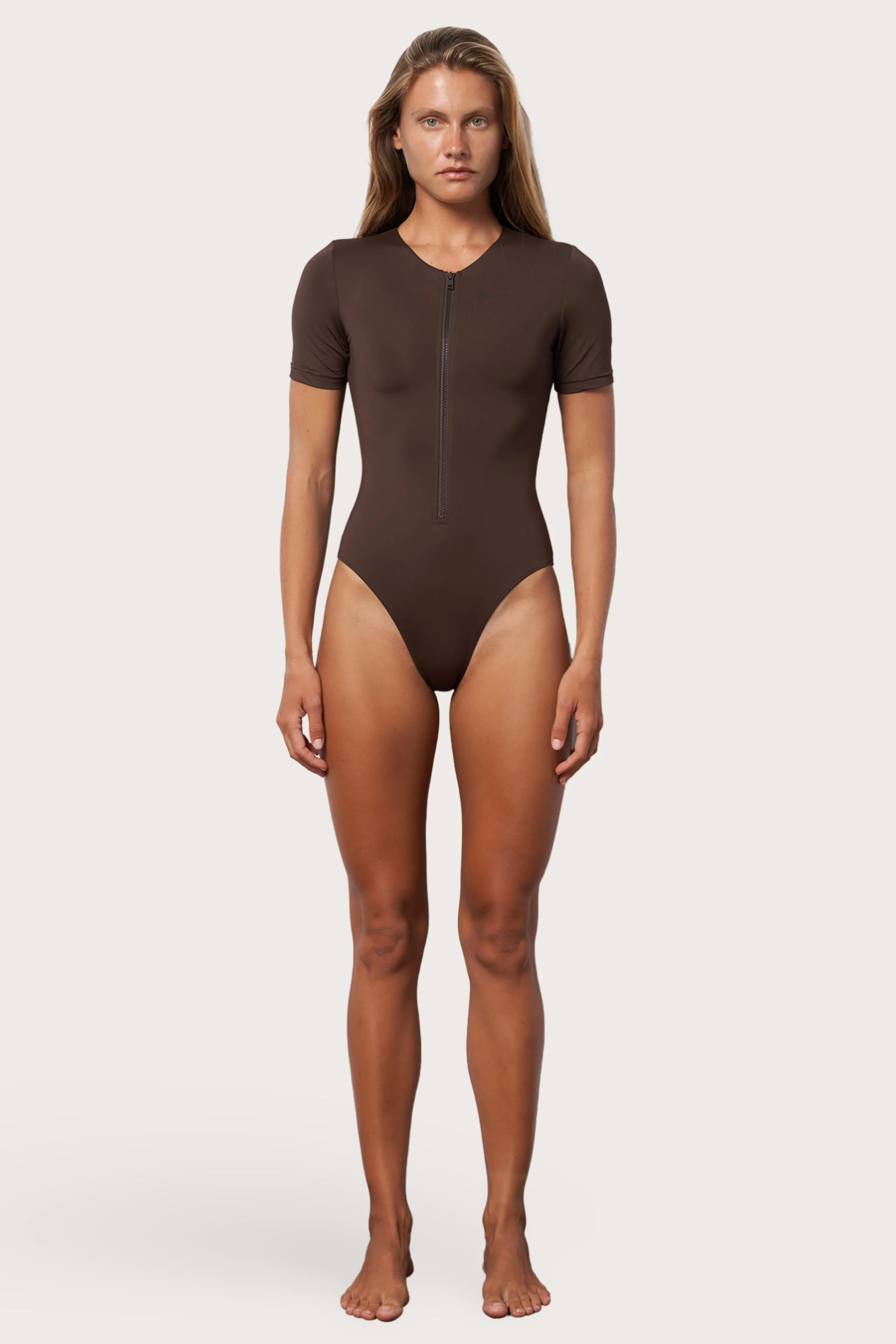 Surf Suit One Piece Swimsuit - Espresso Toast Swim