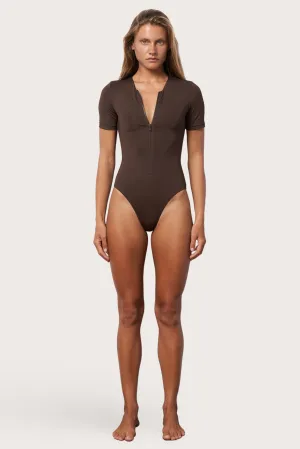 Surf Suit One Piece Swimsuit - Espresso Toast Swim