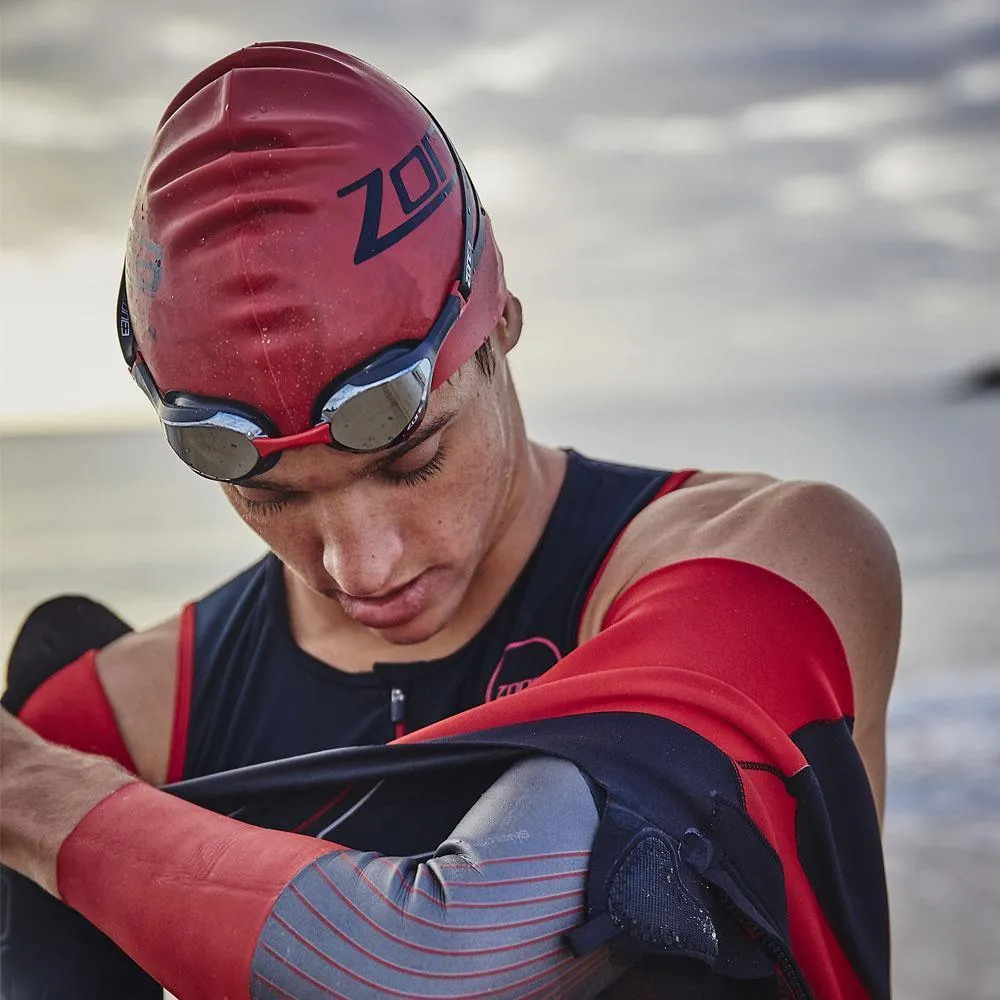 Zone 3 Silicone Swim Cap (Red)